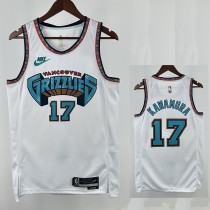 24/25 Grizzlies KAWAMURA #17 White Retro Top Quality Hot Pressing NBA Jersey
