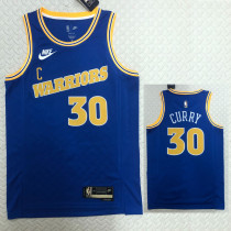 22/23 WARRIORS CURRY #30 Blue Top Quality Hot Pressing NBA Jersey (Retro Logo)