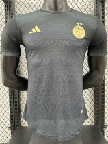 24/25  Algeria Grey Black Player Version Soccer Jersey（黄色队标）