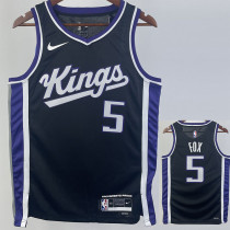 23/24 Kings FOX #5 Black Top Quality Hot Pressing NBA Jersey