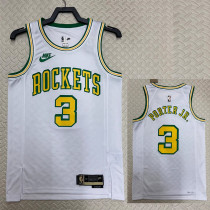 22/23 ROCKETS Porter Jr. #3 White Top Quality Hot Pressing NBA Jersey (Retro Logo)