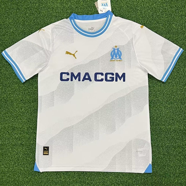 23/24 Marseille Home 1:1 Fans Soccer Jersey (Print all Sponsor)