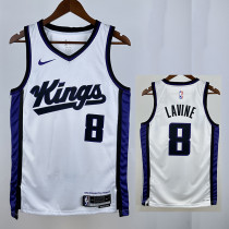 23/24 KINGS LAVINT # 8 White Home  Top Quality Hot Pressing  Retro NBA Jersey