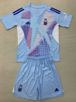 24/25 Nottingham Forest Lake Blue Goalkeeper Kids Soccer Jersey