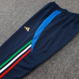 24/25 Italy Royal Blue Hooded  Half Pull Tracksuit(Add Fluff)  (半拉链、加绒F597)
