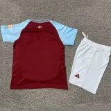 24/25 Aston Villa Home  Kids Soccer Jersey