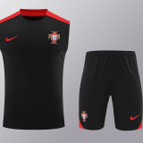 24/25 Portugal Black Tank top and shorts suitblack