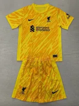 24/25 LIV  Yellow Goalkeeper  Kids Soccer Jersey