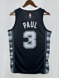 22/23 Sa Spurs PAUL #3 Black Flying Man EditionTop Quality Hot Pressing NBA Jersey飞人