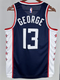 2018/2019 Clippers GEORGE #13 Dark Blue City Edition Top Quality Hot Pressing NBA Jersey