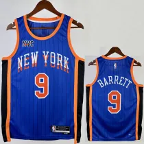 23/24 KNICKS BARRETT #9 Blue City Edition Top Quality Hot Pressing NBA Jersey