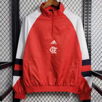 24/25 Flamengo Red Half Pull  Windbreaker(白袖）