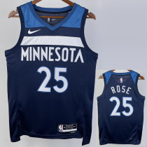 22/23 Timberwolves ROSE #25 Blue Top Quality Hot Pressing NBA Jersey