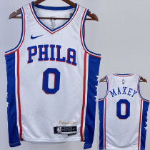 22/23 76ERS MAXEY #0 White Top Quality Hot Pressing NBA Jersey