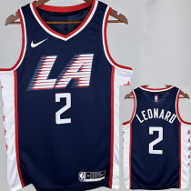 2018/2019 Clippers LEONARD #2 Dark Blue City Edition Top Quality Hot Pressing NBA Jersey