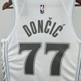 24/25 Dallas Mavericks DONCIC # 77 White City Edition  Top Quality Hot Pressing Retro NBA Jersey