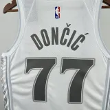 24/25 Dallas Mavericks DONCIC # 77 White City Edition  Top Quality Hot Pressing Retro NBA Jersey