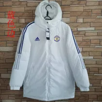 22/23 Man Utd White Hooded Cotton Coat Blue Edge (蓝色边) 棉衣