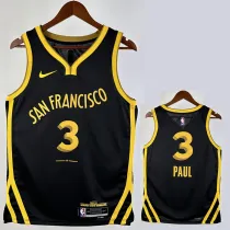 23/24 WARRIORS PAUL #3 Black City Edition Top Quality Hot Pressing NBA Jersey (V领)