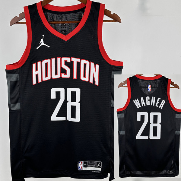 23/24 Rockets WAGNER #28 Black Top Quality Hot Pressing NBA Jersey (Trapeze Edition)飞人版