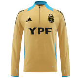 24/25 Argentina Mud Yellow  Half Pull Tracksuit (半拉链、泥黄色）