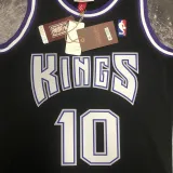 2001 Kings BIBBY #10 Black Retro Top Quality Hot Pressing NBA Jersey