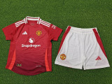 24/25 Man Utd Home  Player Version Kids Soccer Jersey