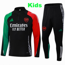 24/25 ARS Black& Green Half Pull Kids  Tracksuit (童装/半拉链)