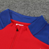 24/25 Spain  Red  Kids Half Pull Tracksuit (半拉链、童装)