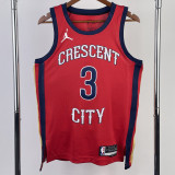22/23 Pelicans McCOLLUM #3 Red Top Quality Hot Pressing NBA Jersey (Trapeze Edition) 飞人版