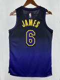 24/25 LAKERS JAMES#6 Royal Blue City Edition Top Quality Hot Pressing NBA Jersey