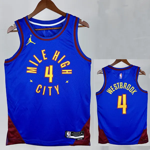 22/23 Nuggets # 4 Blue Flying ManTop Quality Hot Pressing NBA Jersey
