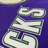 22/23 BUCKS ANTETOKOUNMPO #34 Purple Top Quality Hot Pressing NBA Jersey (Retro Logo)