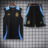 24/25 Argentina Black Tank top and shorts suit(黑色蓝肩）
