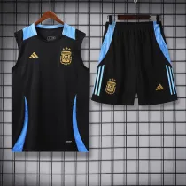24/25 Argentina Black Tank top and shorts suit(黑色蓝肩）