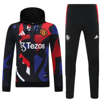 25/26 Man Utd Blue Black Jigsaw puzzle Hooded  Tracksuit