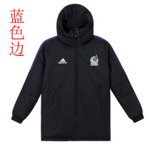 22/23 Mexico Black Hooded Cotton Coat Blue Edge (蓝色边) 棉衣
