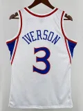 96/97 76ERS IVERSON  # 3 White Newcomer Top Quality Hot Pressing Retro NBA Jersey