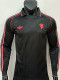 Man Utd Black Leisure  Long Sleeve Retro Soccer Jersey(长袖）