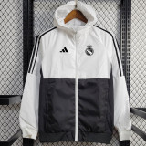 24/25  RMA White & Black  Hooded Windbreaker