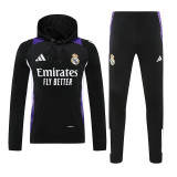 24/25 RMA Black &purple Hooded  Tracksuit(紫色边)