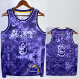 22/23 LAKERS JAMES #6 Purple Top Quality Hot Pressing NBA Jersey (荣耀版)