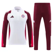 24/25  Bayern White  Player version Half Pull Tracksuit  (球员版、半拉链)