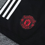 24/25 Man Utd Black Training Short Suit(胸前带广告）