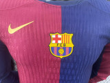 24/25 BAR Home Player Version Long Sleeve Soccer Jersey (No Advertisements无广告）