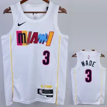 22/23 HEAT WADE #3 White City Edition Top Quality Hot Pressing NBA Jersey