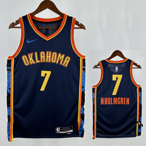 24/25 OKC Thunder NHOLMGREN # 7 City Edition Top Quality Hot Pressing NBA Jersey