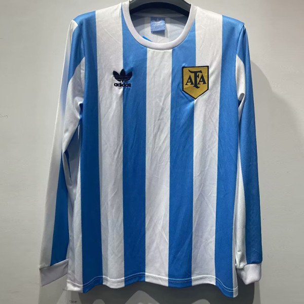 1978 Argentina Home Long Sleeve Retro Soccer Jersey (长袖)