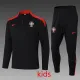 24/25  Portugal Black Kids  Half Pull Tracksuit  (童装)(半拉链)