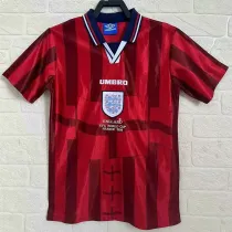 1998 England Away Red Retro Soccer Jersey
